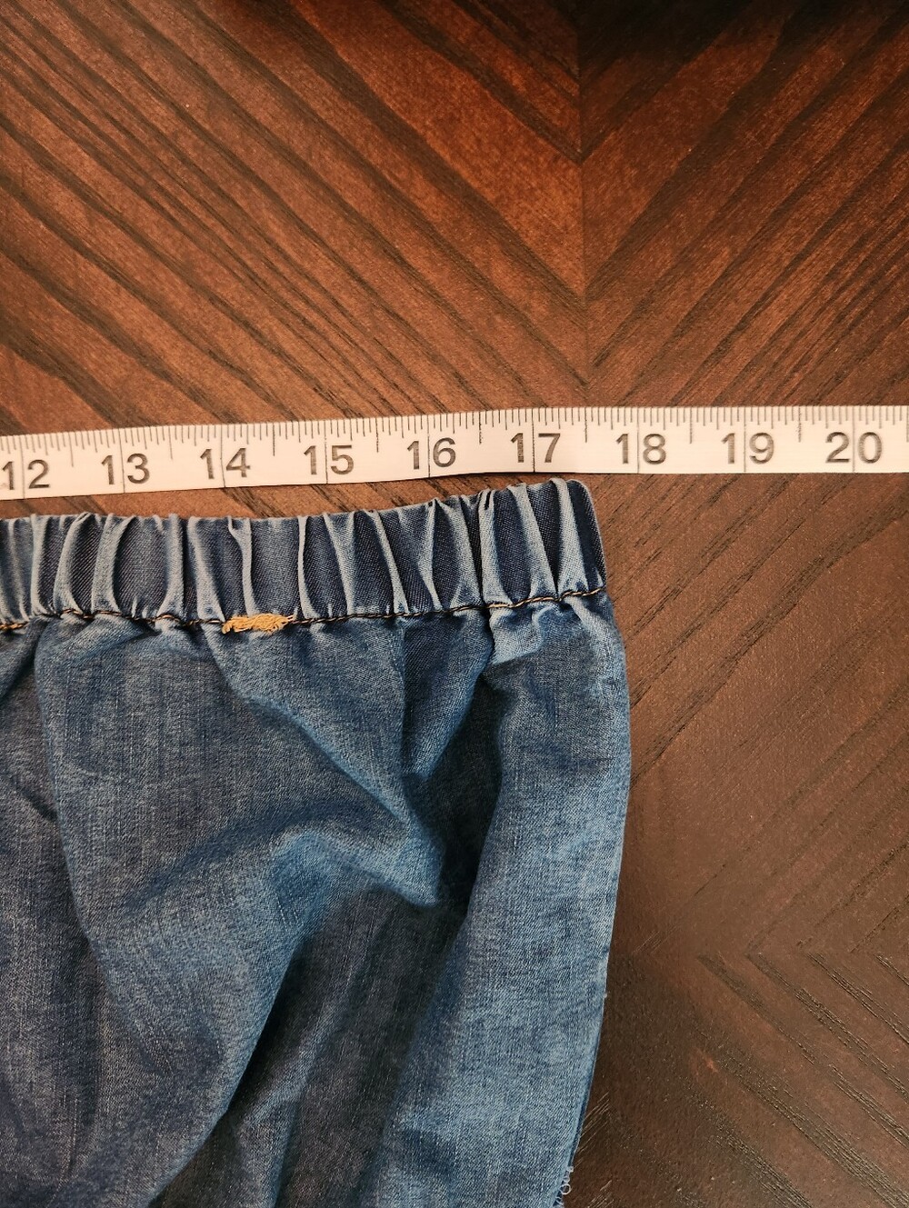 Denim Strapless Jumpsuit with Cargo Pockets - Blue - Picture 9 of 12